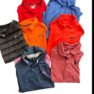 Under Armour Orange Polo Shirt Short-Sleeved Casual